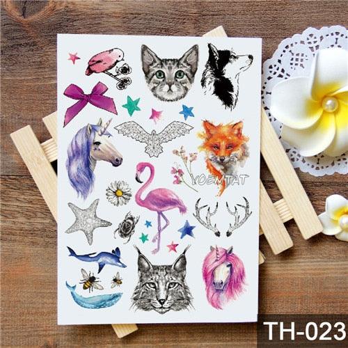 New Different Animals Waterproof Temporary Sticker Tattoo Cute Little Colorful Children Tattoos Stevvex