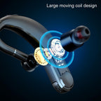 New Digital Display Wireless Single Ear Headset Bluetooth-compatible Earphone 5.2 Long Standby Time LED Power Digital Display Earphone Elegant Design Improved Comfort Long Range Wireless Hands Free Earphone For Drivers Canceling Headphones For Business Stevvex