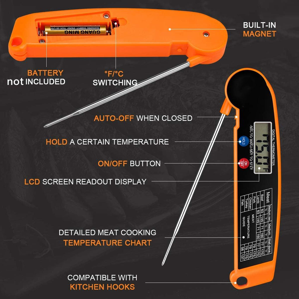New Digital Kitchen Food Thermometer For Meat Water Milk Cooking Food Probe BBQ Electronic Oven Thermometer Food Thermometer Waterproof Probe With Backlit Sensing Kitchen Cooking Food Thermometer For Meat Water Milk Cooking Food BBQ  Kitchen Tools Stevvex