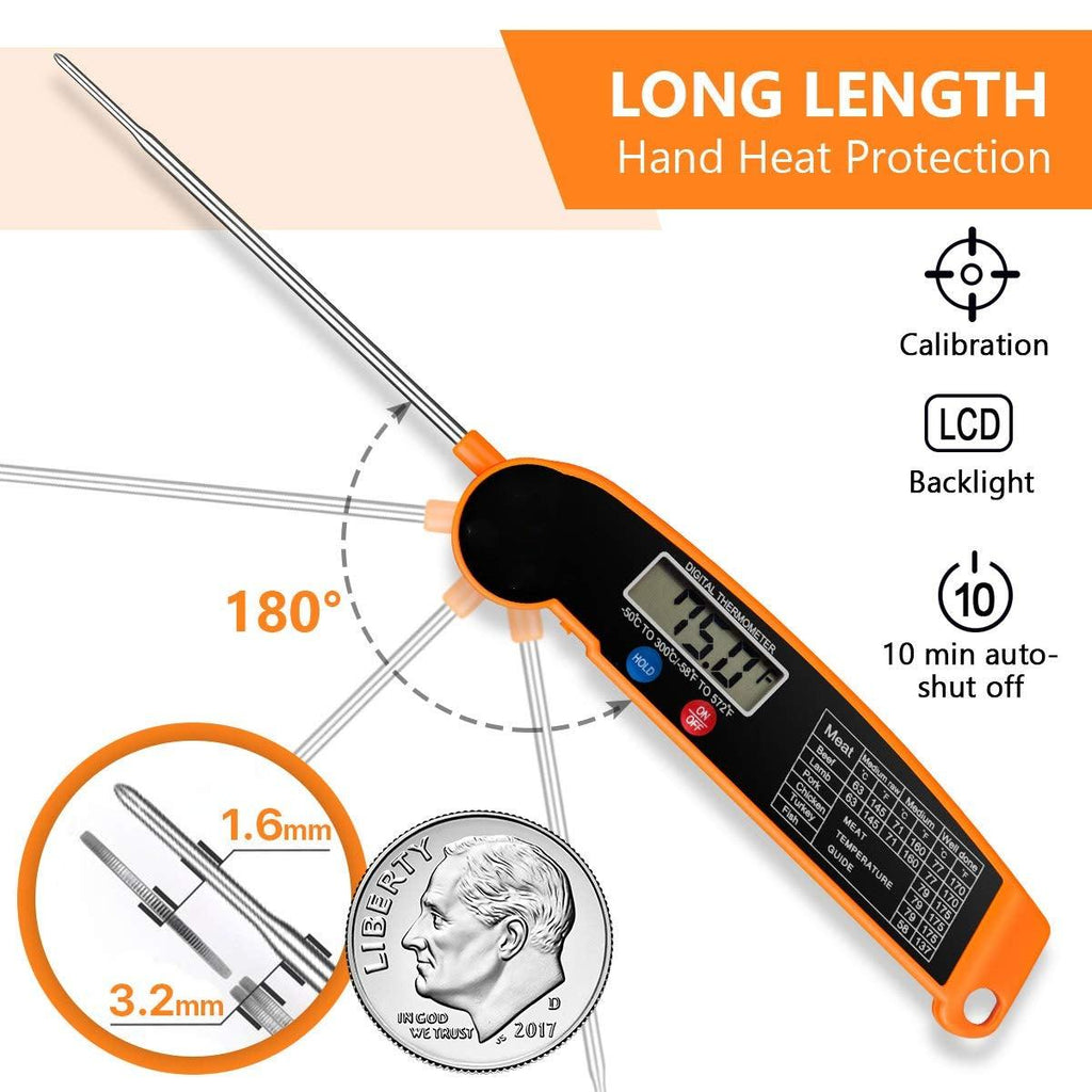 New Digital Kitchen Food Thermometer For Meat Water Milk Cooking Food Probe BBQ Electronic Oven Thermometer Food Thermometer Waterproof Probe With Backlit Sensing Kitchen Cooking Food Thermometer For Meat Water Milk Cooking Food BBQ  Kitchen Tools Stevvex