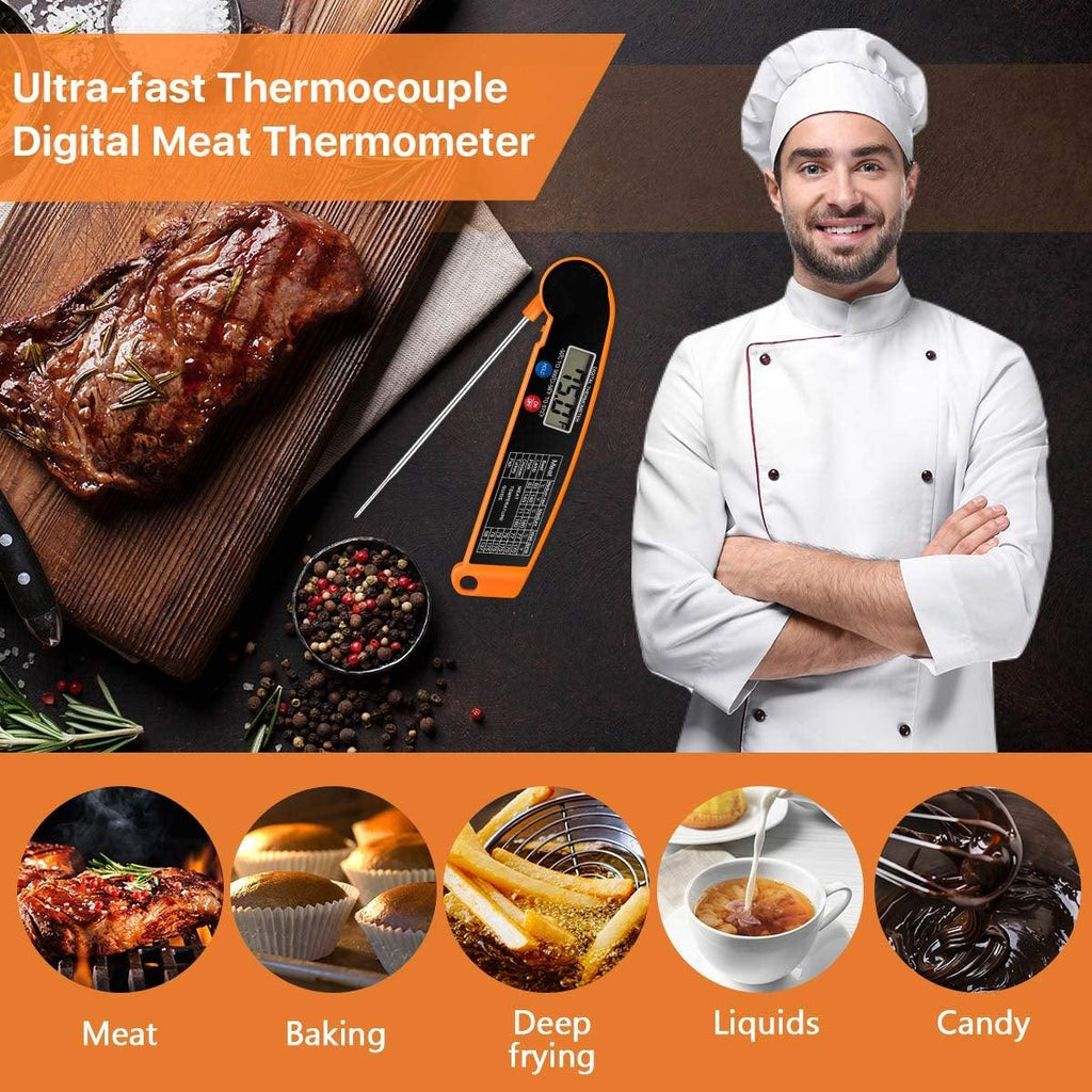 New Digital Kitchen Food Thermometer For Meat Water Milk Cooking Food Probe BBQ Electronic Oven Thermometer Food Thermometer Waterproof Probe With Backlit Sensing Kitchen Cooking Food Thermometer For Meat Water Milk Cooking Food BBQ  Kitchen Tools Stevvex