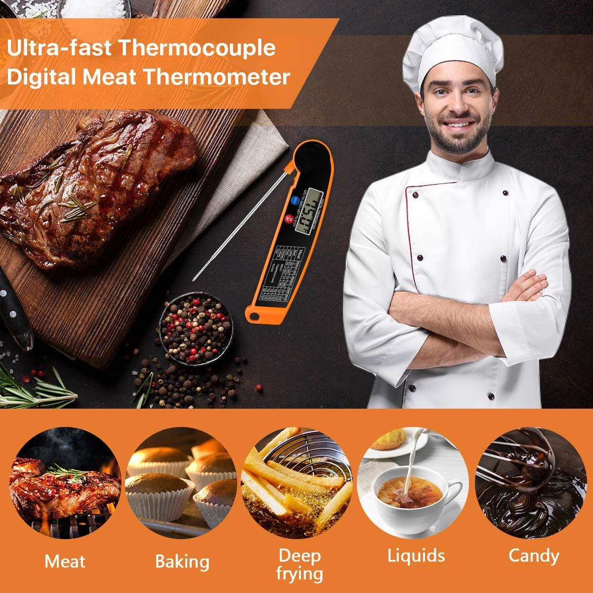 New Digital Kitchen Food Thermometer For Meat Water Milk Cooking Food Probe BBQ Electronic Oven Thermometer Food Thermometer Waterproof Probe With Backlit Sensing Kitchen Cooking Food Thermometer For Meat Water Milk Cooking Food BBQ  Kitchen Tools Stevvex