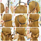 New Double Root Hair Hoop Head Band Adjustable Hair Clips Women Hoop Elastic Rubber Bands Ring Hair Styling Tools Hair Braider For Women Hair Styling Stevvex