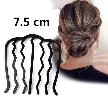 New Double Root Hair Hoop Head Band Adjustable Hair Clips Women Hoop Elastic Rubber Bands Ring Hair Styling Tools Hair Braider For Women Hair Styling Stevvex