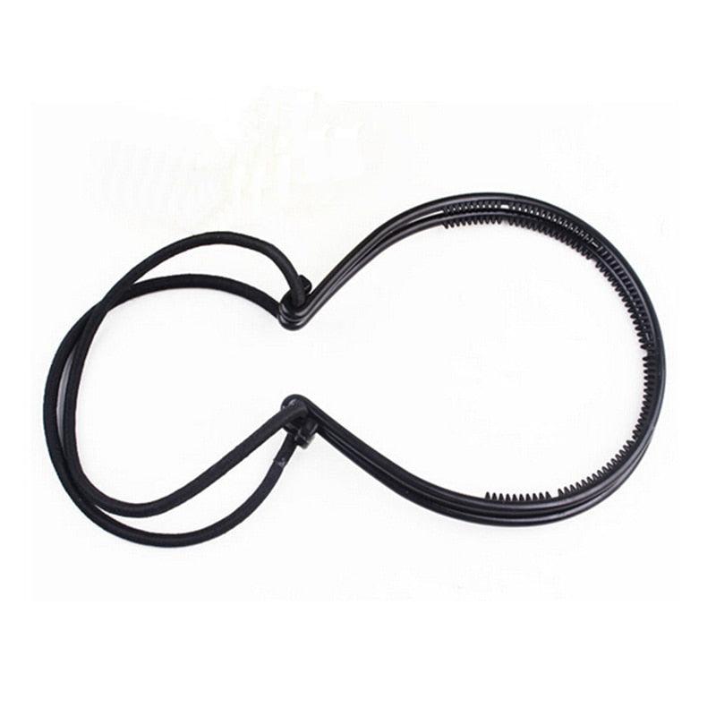 New Double Root Hair Hoop Head Band Adjustable Hair Clips Women Hoop Elastic Rubber Bands Ring Hair Styling Tools Hair Braider For Women Hair Styling Stevvex
