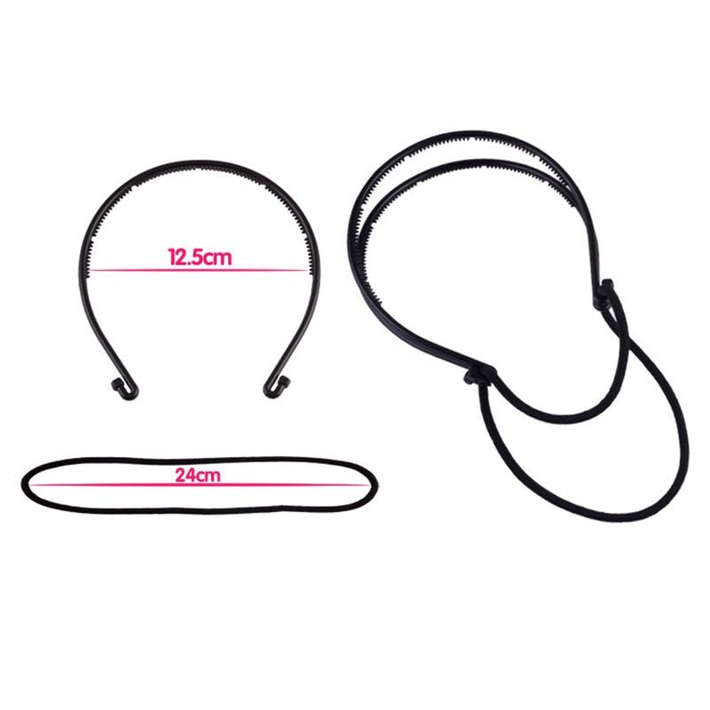 New Double Root Hair Hoop Head Band Adjustable Hair Clips Women Hoop Elastic Rubber Bands Ring Hair Styling Tools Hair Braider For Women Hair Styling Stevvex