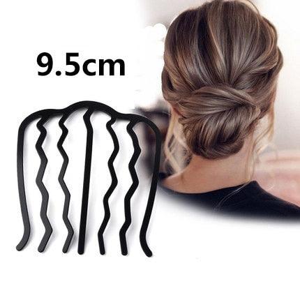 New Double Root Hair Hoop Head Band Adjustable Hair Clips Women Hoop Elastic Rubber Bands Ring Hair Styling Tools Hair Braider For Women Hair Styling Stevvex