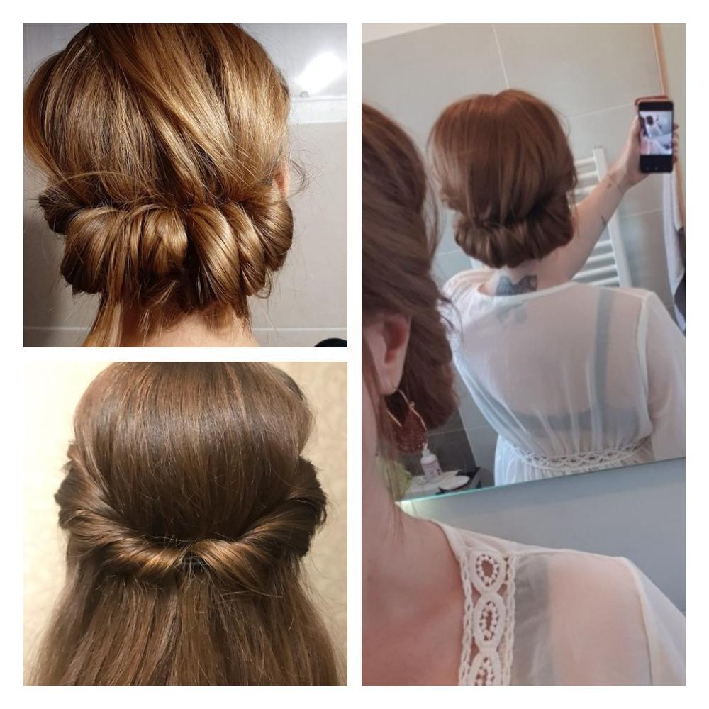 New Double Root Hair Hoop Head Band Adjustable Hair Clips Women Hoop Elastic Rubber Bands Ring Hair Styling Tools Hair Braider For Women Hair Styling Stevvex