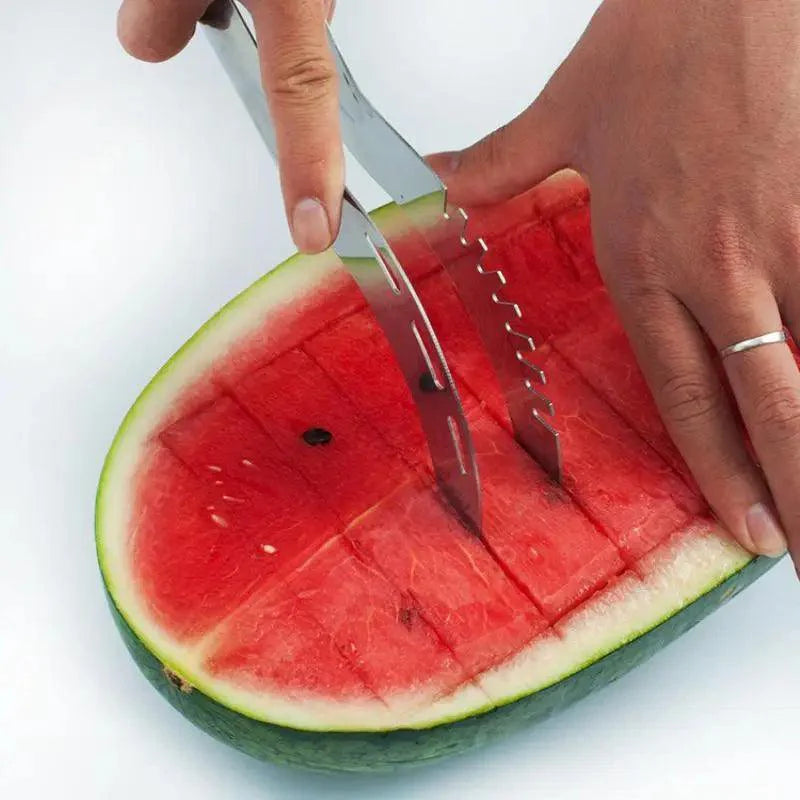 New Eco-Friendly 1pcs Stainless Steel Watermelon Slicer Cutter Knife For Fruit Tools Kitchen Accessories Gadgets Watermelon Spoons Stevvex