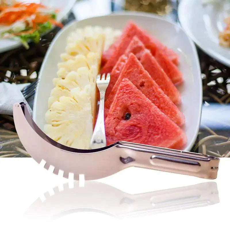 New Eco-Friendly 1pcs Stainless Steel Watermelon Slicer Cutter Knife For Fruit Tools Kitchen Accessories Gadgets Watermelon Spoons Stevvex