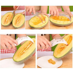 New Eco-Friendly 1pcs Stainless Steel Watermelon Slicer Cutter Knife For Fruit Tools Kitchen Accessories Gadgets Watermelon Spoons Stevvex