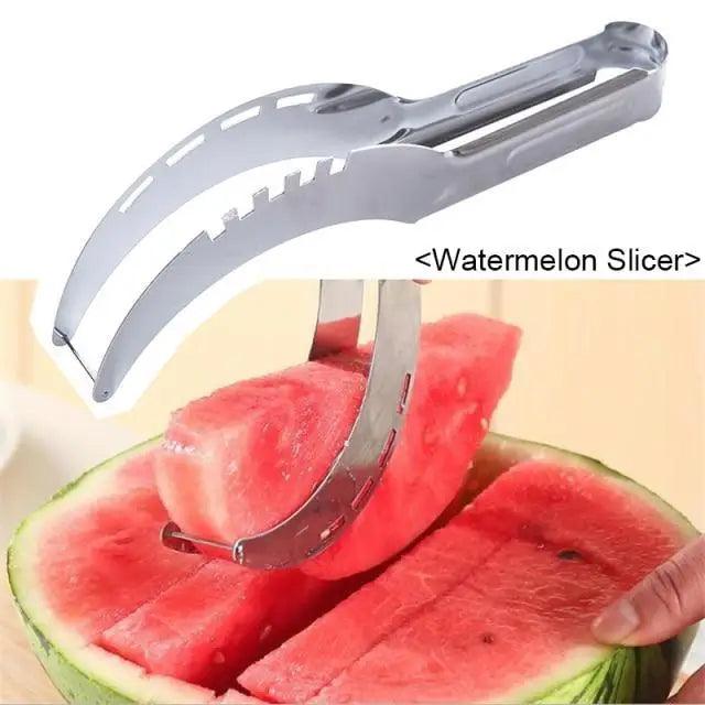 New Eco-Friendly 1pcs Stainless Steel Watermelon Slicer Cutter Knife For Fruit Tools Kitchen Accessories Gadgets Watermelon Spoons Stevvex