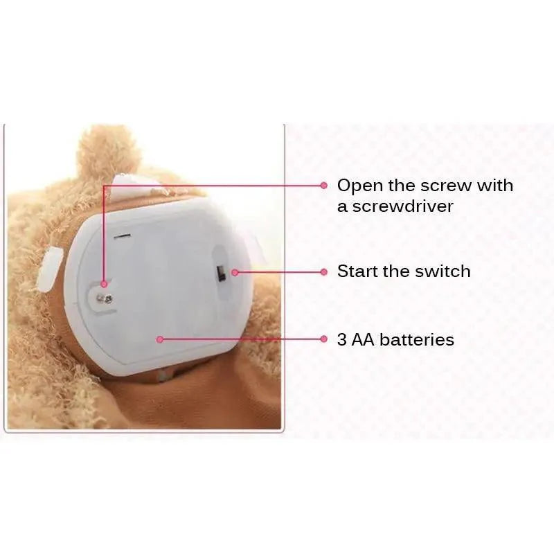New Elegance 33cm Bear Plush Toys Play  Lovely Stuffed Animals Electric Music Bear Toys For Girls Cute Kids Christmas Birthday Gift Stevvex