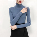 New Elegance Autumn/Winter Knitted Jumper Tops Turtleneck Pullovers Casual Sweaters Women Shirt Long Sleeve Tight Sweater Girls Stevvex