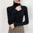 New Elegance Autumn/Winter Knitted Jumper Tops Turtleneck Pullovers Casual Sweaters Women Shirt Long Sleeve Tight Sweater Girls Stevvex