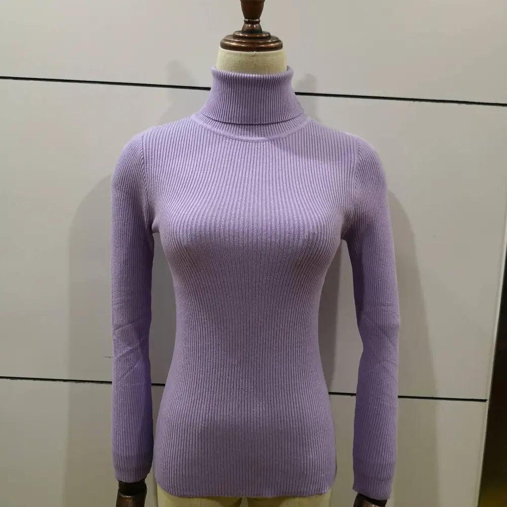 New Elegance Autumn/Winter Knitted Jumper Tops Turtleneck Pullovers Casual Sweaters Women Shirt Long Sleeve Tight Sweater Girls Stevvex