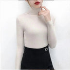 New Elegance Autumn/Winter Knitted Jumper Tops Turtleneck Pullovers Casual Sweaters Women Shirt Long Sleeve Tight Sweater Girls Stevvex