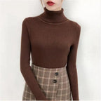 New Elegance Autumn/Winter Knitted Jumper Tops Turtleneck Pullovers Casual Sweaters Women Shirt Long Sleeve Tight Sweater Girls Stevvex