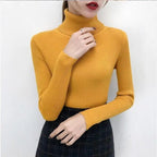 New Elegance Autumn/Winter Knitted Jumper Tops Turtleneck Pullovers Casual Sweaters Women Shirt Long Sleeve Tight Sweater Girls Stevvex