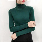 New Elegance Autumn/Winter Knitted Jumper Tops Turtleneck Pullovers Casual Sweaters Women Shirt Long Sleeve Tight Sweater Girls Stevvex