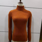 New Elegance Autumn/Winter Knitted Jumper Tops Turtleneck Pullovers Casual Sweaters Women Shirt Long Sleeve Tight Sweater Girls Stevvex