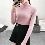 New Elegance Autumn/Winter Knitted Jumper Tops Turtleneck Pullovers Casual Sweaters Women Shirt Long Sleeve Tight Sweater Girls Stevvex