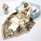 New Elegance Fashionable Scarves for Women Shawl Print Silk Satin Hijab Scarf Female Bandana 90*90cm Luxury Square Shawls Scarfs For Ladies Stevvex