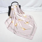 New Elegance Fashionable Scarves for Women Shawl Print Silk Satin Hijab Scarf Female Bandana 90*90cm Luxury Square Shawls Scarfs For Ladies Stevvex