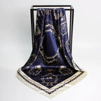 New Elegance Fashionable Scarves for Women Shawl Print Silk Satin Hijab Scarf Female Bandana 90*90cm Luxury Square Shawls Scarfs For Ladies Stevvex