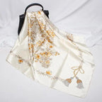 New Elegance Fashionable Scarves for Women Shawl Print Silk Satin Hijab Scarf Female Bandana 90*90cm Luxury Square Shawls Scarfs For Ladies Stevvex