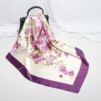 New Elegance Fashionable Scarves for Women Shawl Print Silk Satin Hijab Scarf Female Bandana 90*90cm Luxury Square Shawls Scarfs For Ladies Stevvex