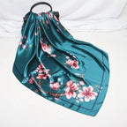 New Elegance Fashionable Scarves for Women Shawl Print Silk Satin Hijab Scarf Female Bandana 90*90cm Luxury Square Shawls Scarfs For Ladies Stevvex
