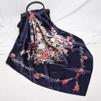 New Elegance Fashionable Scarves for Women Shawl Print Silk Satin Hijab Scarf Female Bandana 90*90cm Luxury Square Shawls Scarfs For Ladies Stevvex