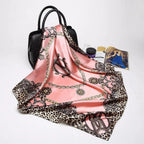 New Elegance Fashionable Scarves for Women Shawl Print Silk Satin Hijab Scarf Female Bandana 90*90cm Luxury Square Shawls Scarfs For Ladies Stevvex