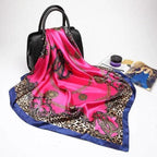 New Elegance Fashionable Scarves for Women Shawl Print Silk Satin Hijab Scarf Female Bandana 90*90cm Luxury Square Shawls Scarfs For Ladies Stevvex