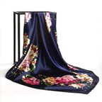 New Elegance Fashionable Scarves for Women Shawl Print Silk Satin Hijab Scarf Female Bandana 90*90cm Luxury Square Shawls Scarfs For Ladies Stevvex