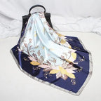 New Elegance Fashionable Scarves for Women Shawl Print Silk Satin Hijab Scarf Female Bandana 90*90cm Luxury Square Shawls Scarfs For Ladies Stevvex