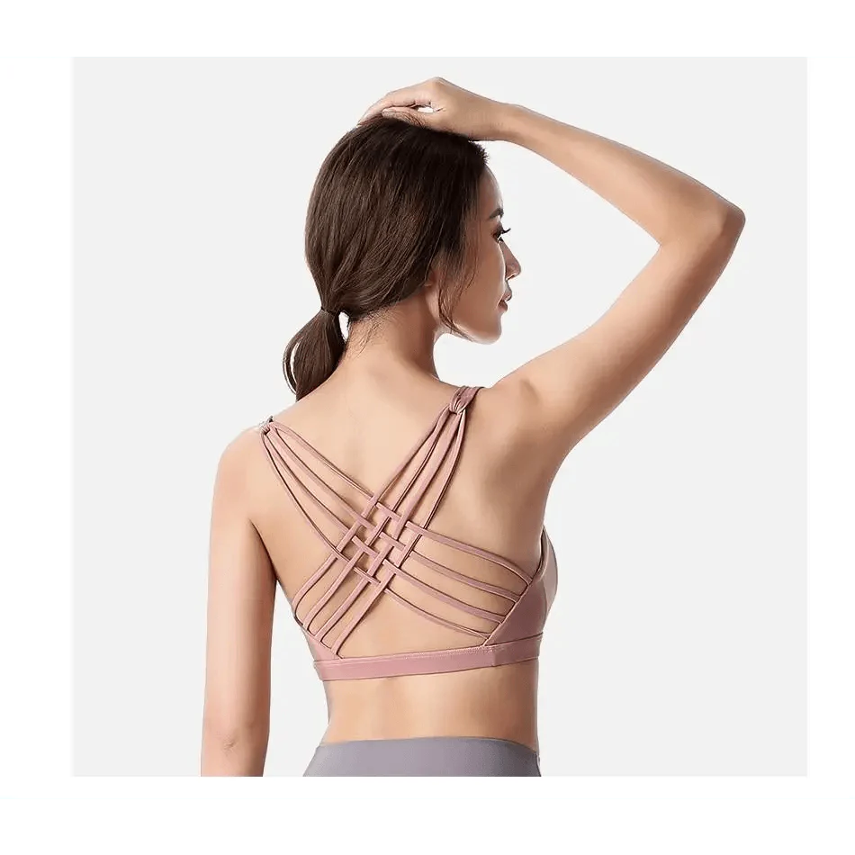 New Elegance Fitness Sports Bra for Women Push Up Wirefree Padded Crisscross Strappy Running Gym Training Workout Yoga Underwear Crop Tops Stevvex