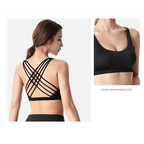 New Elegance Fitness Sports Bra for Women Push Up Wirefree Padded Crisscross Strappy Running Gym Training Workout Yoga Underwear Crop Tops Stevvex