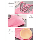 New Elegance Fitness Sports Bra for Women Push Up Wirefree Padded Crisscross Strappy Running Gym Training Workout Yoga Underwear Crop Tops Stevvex