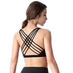New Elegance Fitness Sports Bra for Women Push Up Wirefree Padded Crisscross Strappy Running Gym Training Workout Yoga Underwear Crop Tops Stevvex
