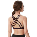 New Elegance Fitness Sports Bra for Women Push Up Wirefree Padded Crisscross Strappy Running Gym Training Workout Yoga Underwear Crop Tops Stevvex