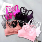 New Elegance Fitness Sports Bra for Women Push Up Wirefree Padded Crisscross Strappy Running Gym Training Workout Yoga Underwear Crop Tops Stevvex