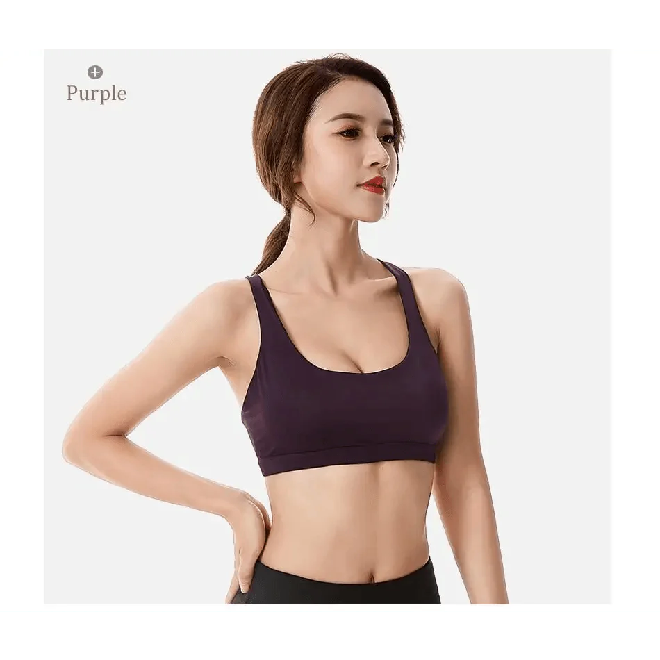 New Elegance Fitness Sports Bra for Women Push Up Wirefree Padded Crisscross Strappy Running Gym Training Workout Yoga Underwear Crop Tops Stevvex