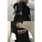 New Elegance Spring Autumn Coat Baseball Bomber Jacket Loose Letter R Men Women Couples Tops Plus Size Jackets Streetwear Stevvex