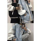 New Elegance Spring Autumn Coat Baseball Bomber Jacket Loose Letter R Men Women Couples Tops Plus Size Jackets Streetwear Stevvex