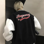 New Elegance Spring Autumn Coat Baseball Bomber Jacket Loose Letter R Men Women Couples Tops Plus Size Jackets Streetwear Stevvex