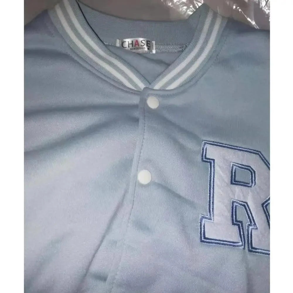 New Elegance Spring Autumn Coat Baseball Bomber Jacket Loose Letter R Men Women Couples Tops Plus Size Jackets Streetwear Stevvex