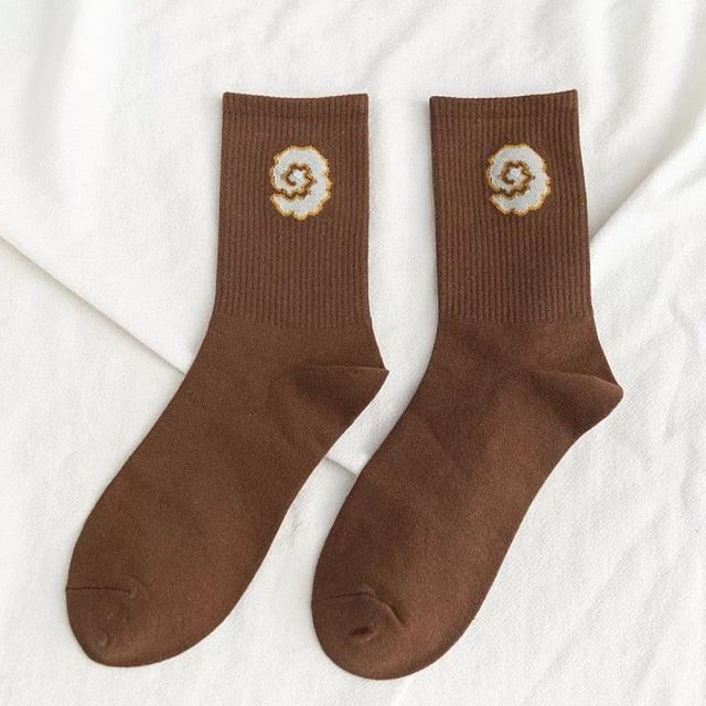 New Elegant Fruit Printed Breathable Cotton Socks Happy Funny Unisex Socks Candy Colors Harajuku Casual Cotton Crew Socks For Men And Women Stevvex