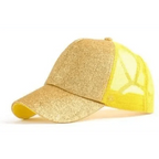 New Elegant Glitter Ponytail Baseball Caps Sequins Shining High Quality Fashionable Cap For Womens Messy Bun Adjustable Snapback Hip Hop Hat Stevvex